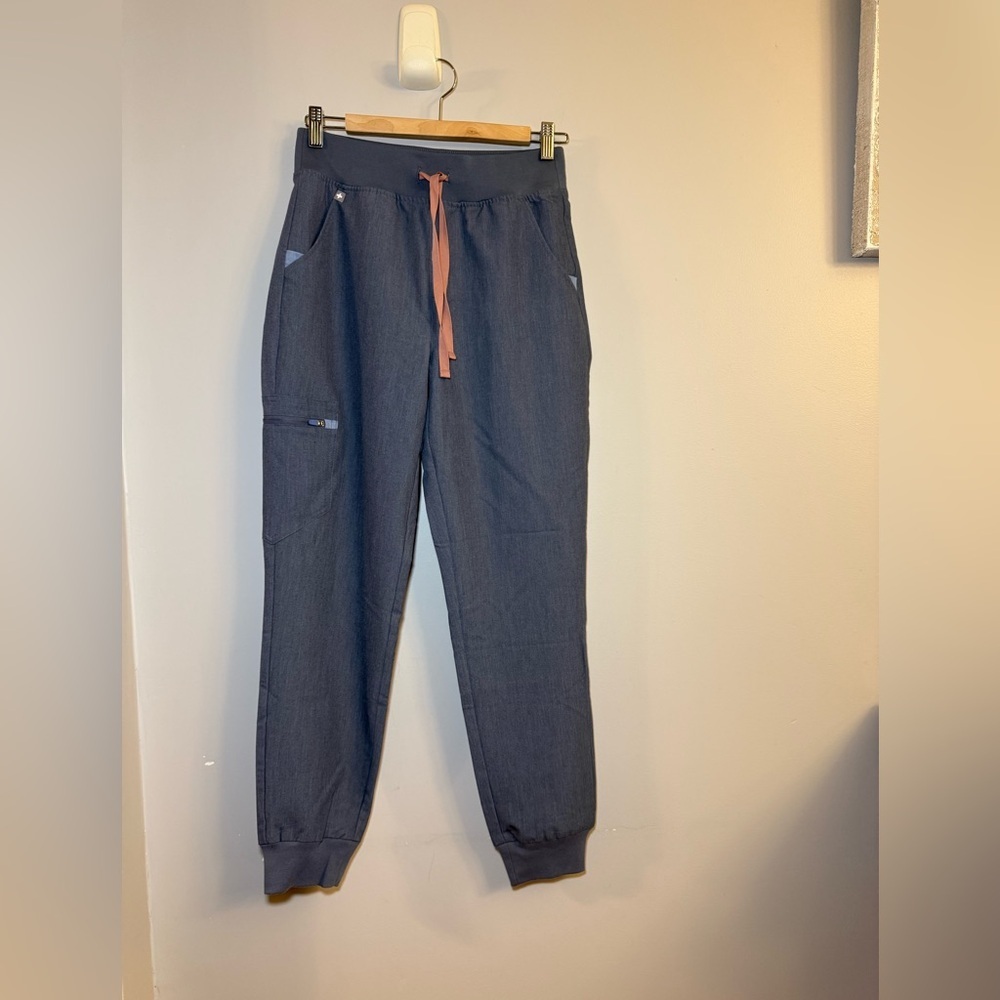 FIGS High Waisted Zamora Jogger Scrub Pants Blue Size Small NWT FIONx